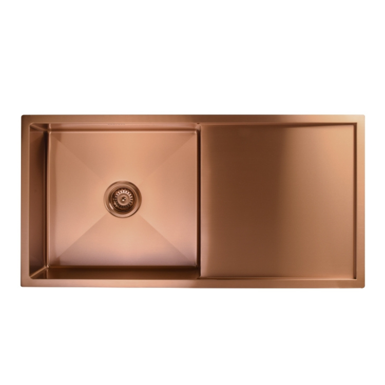 Single Bowl Copper Inset Stainless Steel Kitchen Sink- Enza Tamara