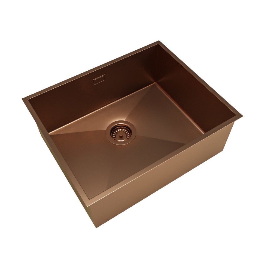 GRADE A1 - Single Bowl Copper Undermount Stainless Steel Kitchen Sink - Enza Tamara