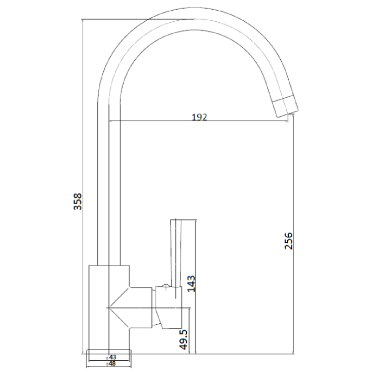 Enza Tamara Single Lever Monobloc Mixer Kitchen Tap- Brass