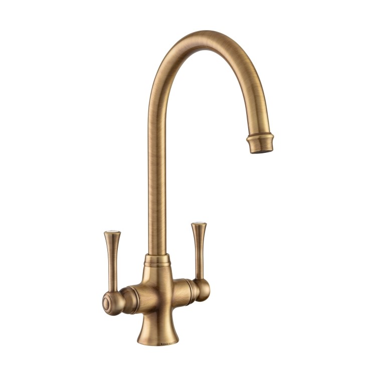 GRADE A1 - Rangemaster Estuary Dual Lever Monobloc Mixer Kitchen Tap- Brushed Brass