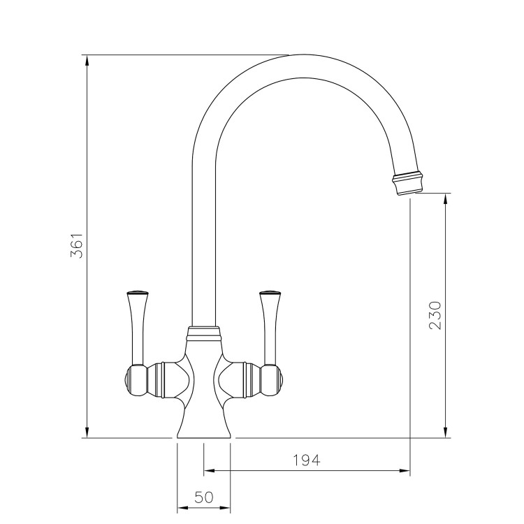 GRADE A1 - Rangemaster Estuary Dual Lever Monobloc Mixer Kitchen Tap- Brushed Brass