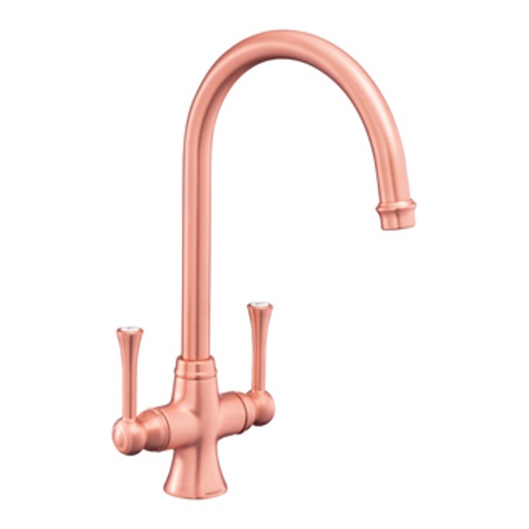 Rangemaster Estuary Dual Lever Monobloc Mixer Kitchen Tap- Brushed Copper