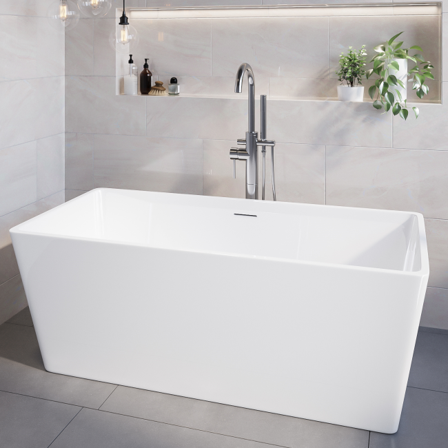 Small Freestanding Double Ended Bath 1300 x 700mm - Tetra