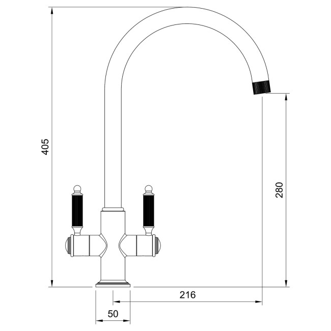 Rangemaster Hemlock Dual Lever Monobloc Mixer Kitchen Tap- Polished Chrome