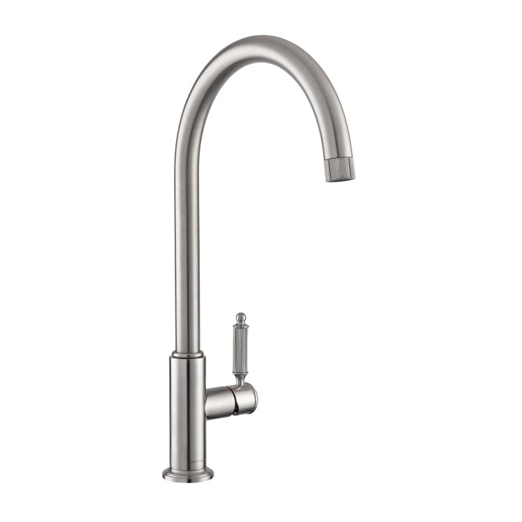 Rangemaster Hemlock Single Lever Monobloc Mixer Kitchen Tap- Brushed Nickel