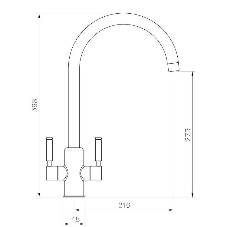 Rangemaster Intense Dual Lever Monobloc Mixer Kitchen Tap- Brushed Copper