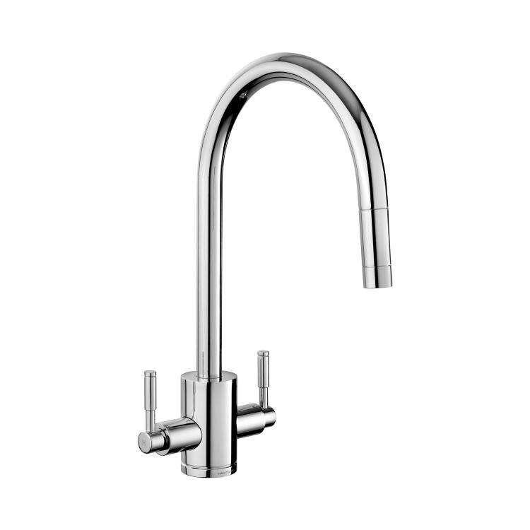 Rangemaster Aquatrend Dual Lever Monobloc Pull Out Kitchen Tap- Chrome