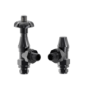 Maesta Black Nickel Traditional TRV Angled Thermostatic Radiator Valves With Lockshield