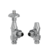 Maesta Chrome Traditional TRV Angled Thermostatic Radiator Valves With Lockshield