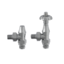 Maesta Chrome Traditional TRV Angled Thermostatic Radiator Valves With Lockshield