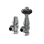 Maesta Chrome Traditional TRV Angled Thermostatic Radiator Valves With Lockshield