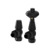 Maesta Matte Black Traditional TRV Angled Thermostatic Radiator Valves With Lockshield