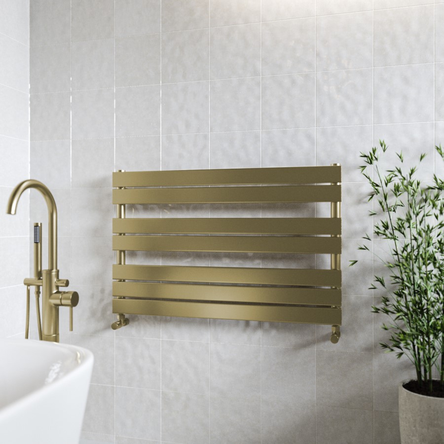 GRADE A1 - Brass Horizontal Towel Radiator 600 x 1000mm - Tundra