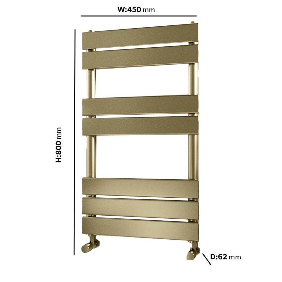 Brass Towel Radiator 800 x 450mm - Tundra