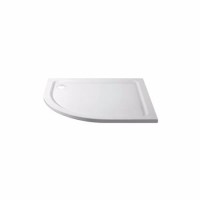 1000x800mm Left Hand Offset Quadrant Shower Tray - White Acrylic Stone Resin - Pearl