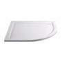 900x760mm White Acrylic Capped Stone Resin Right Hand Offset Quadrant Shower Tray - Pearl