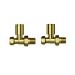 Brushed Brass Round Straight Radiator Valves - Tundra - For Pipework Which Comes From The Floor