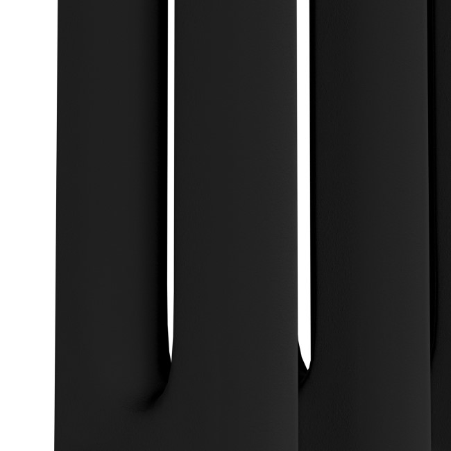 Reggio Midnight Black Vertical Double Column Traditional Radiator 1500x470mm 3715 BTU - Cast Iron Style