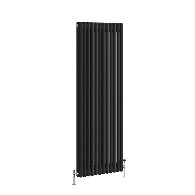 Reggio Midnight Black Vertical Double Column Traditional Radiator 1500x560mm 4458 BTU - Cast Iron Style