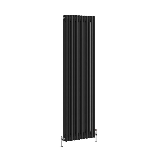 Reggio Midnight Black Vertical Double Column Traditional Radiator 1800x560mm 5279 BTU - Cast Iron Style