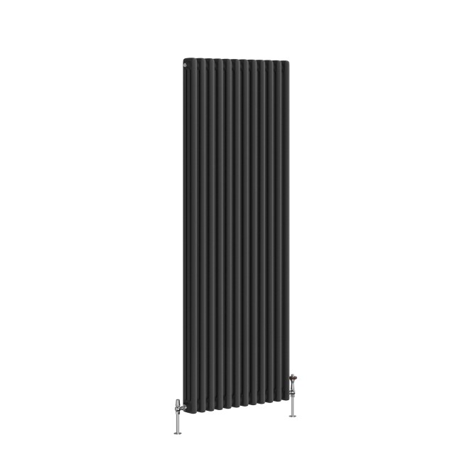 Reggio Midnight Black Vertical Triple Column Traditional Radiator 1500x560mm 5626 BTU - Cast Iron Style