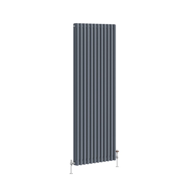 Reggio Anthracite Vertical Triple Column Traditional Radiator 1500x560mm 5626 BTU - Cast Iron Style