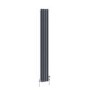 Reggio Anthracite Vertical Triple Column Traditional Radiator 1500x200mm 1875 BTU - Cast Iron Style