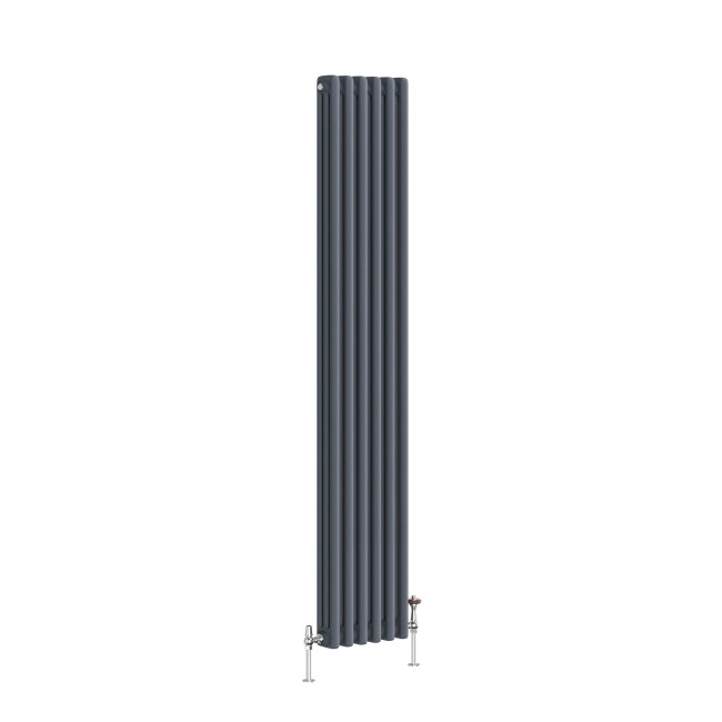 Reggio Anthracite Vertical Triple Column Traditional Radiator 1500x290mm 2813 BTU - Cast Iron Style