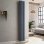 Reggio Anthracite Vertical Triple Column Traditional Radiator 1800x290mm 3327 BTU - Cast Iron Style