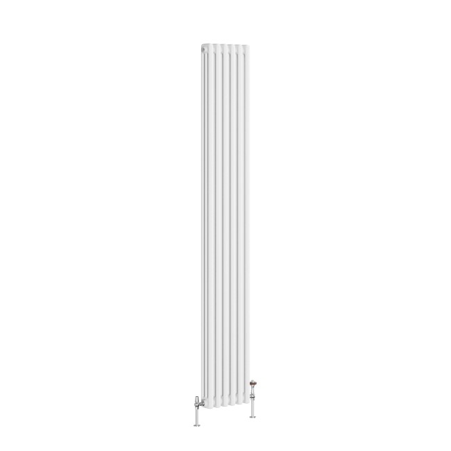 Reggio White Vertical Triple Column Traditional Radiator 1800x290mm 3327 BTU - Cast Iron Style