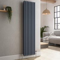 Reggio Anthracite Vertical Triple Column Traditional Radiator 1500x380mm 3751 BTU - Cast Iron Style