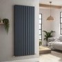 Riace Anthracite Vertical Flat Designer Radiator 1600x680mm Double Panel 6145 BTU