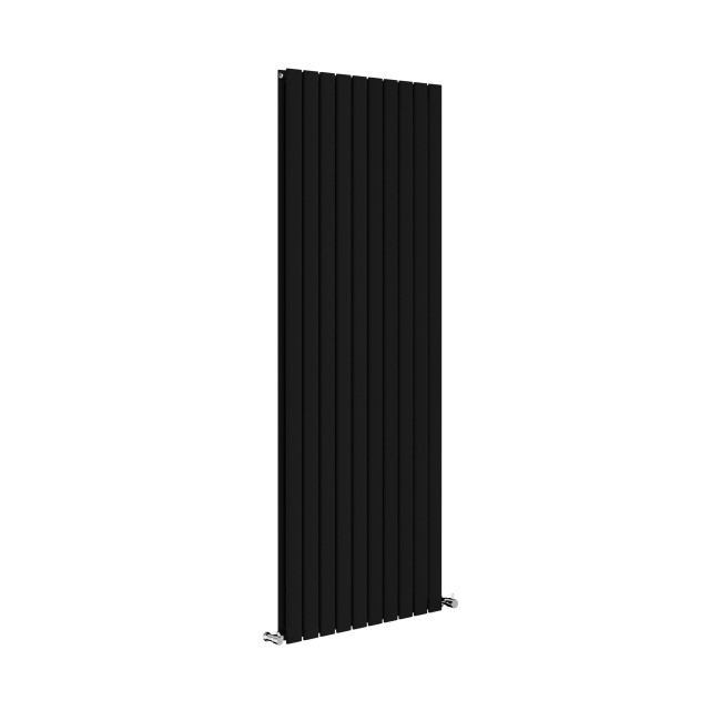 Riace Midnight Black Vertical Flat Designer Radiator 1800x680mm Double Panel 6947 BTU