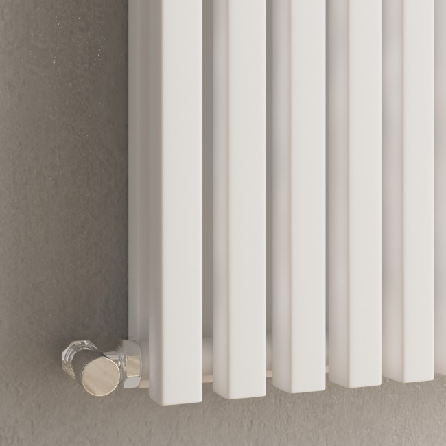 Ravello White Vertical Square Designer Radiator 1800x450mm Double Panel 5357 BTU