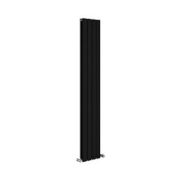 Riace Midnight Black Vertical Flat Designer Radiator 1600x272mm Double Panel 2458 BTU