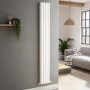 Sorrento White Vertical Oval Designer Radiator 1800x236mm Double Panel 2491 BTU