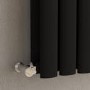 Sorrento Midnight Black Vertical Oval Designer Radiator 1600x354mm Double Panel 3351 BTU