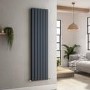 Riace Anthracite Vertical Flat Designer Radiator 1600x408mm Double Panel 3687 BTU