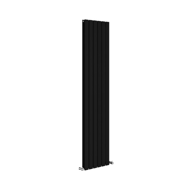 Riace Midnight Black Vertical Flat Designer Radiator 1800x408mm Double Panel 4168 BTU