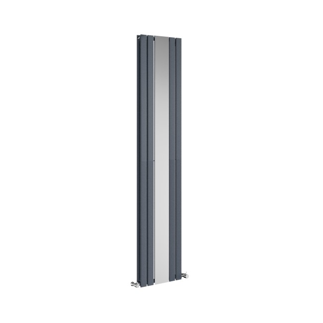 Specchio Anthracite Vertical Flat Designer Radiator with Mirror 1800x385mm Double Panel 3541 BTU