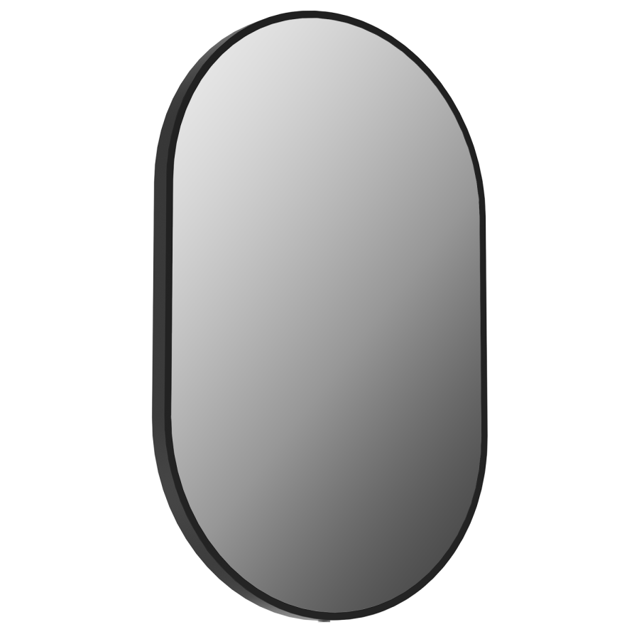 GRADE A1 - Oval Black Backlit LED Heated Bathroom Mirror 500 x 800mm - Venus