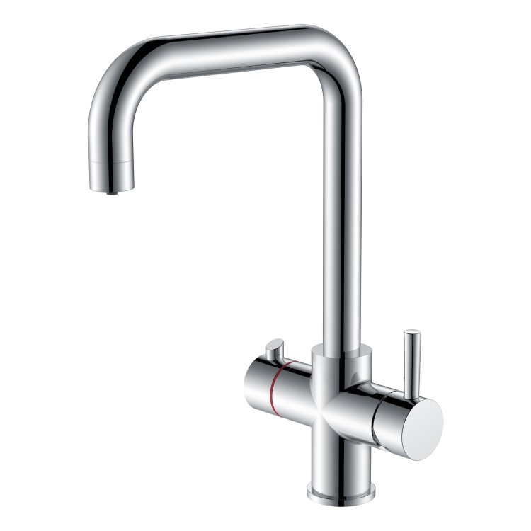 Chrome 3 in 1 Square Spout Boiling Water Tap- Pronto Vesta