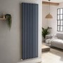 Sorrento Anthracite Vertical Oval Designer Radiator 1800x590mm Single Panel 4216 BTU