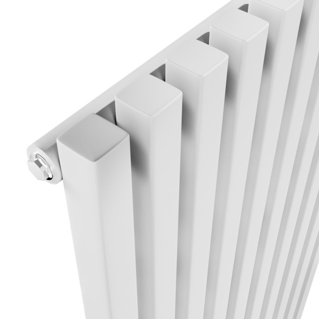 Ravello White Vertical Square Designer Radiator 1800x450mm Single Panel 3618 BTU