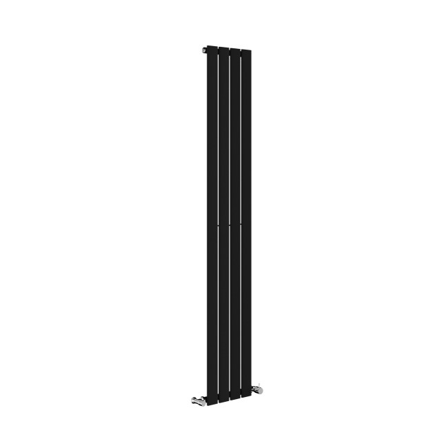 Riace Midnight Black Vertical Flat Designer Radiator 1600x272mm Single Panel 1628 BTU