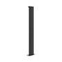 Sorrento Midnight Black Vertical Oval Designer Radiator 1800x236mm Single Panel 1686 BTU