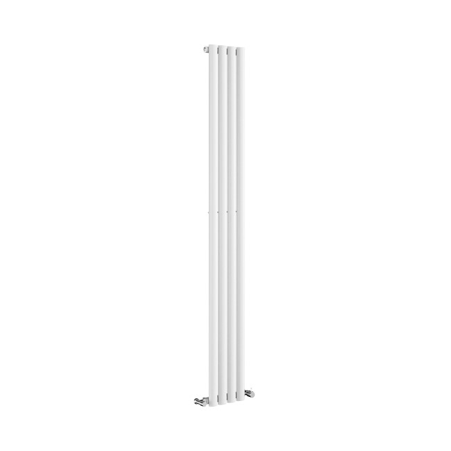 Sorrento White Vertical Oval Designer Radiator 1800x236mm Single Panel 1686 BTU