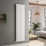 Riace White Vertical Flat Designer Radiator 1600x408mm Single Panel 2442 BTU