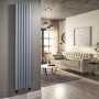 Light Grey Electric Vertical Designer Radiator 2kW with Wi-Fi Thermostat - H1800xW354mm - IPX4 Bathroom Safe