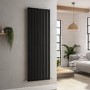 Riace Midnight Black Vertical Flat Designer Radiator 1600x544mm Single Panel 3256 BTU